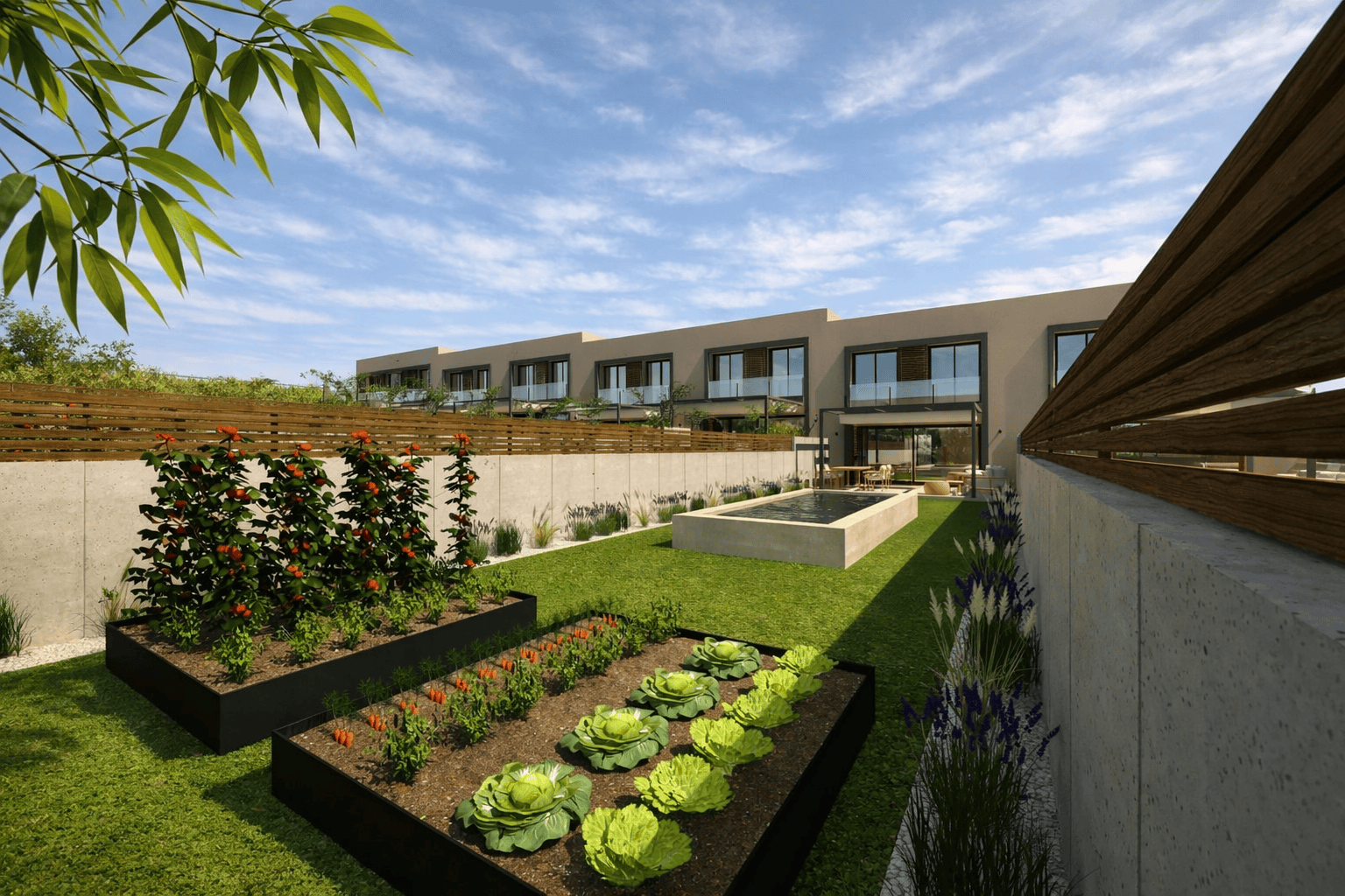 Jardí privat d'un habitatge de Can Verdaguer